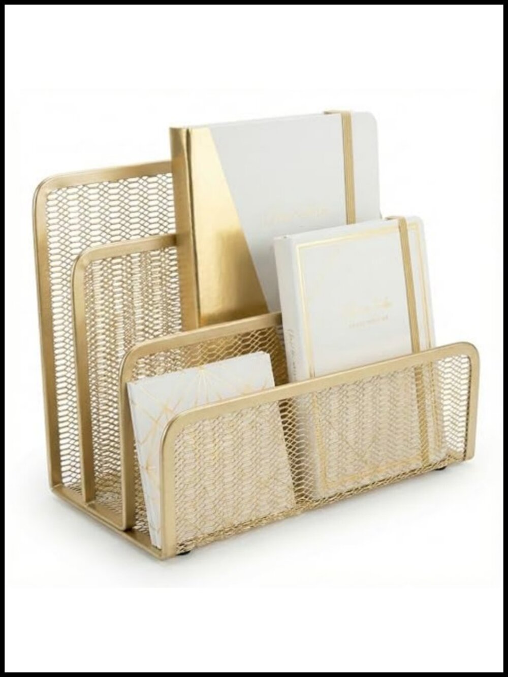 Metal Mesh 3-Tier Mail Sorter Desk Organizer Letter Tray